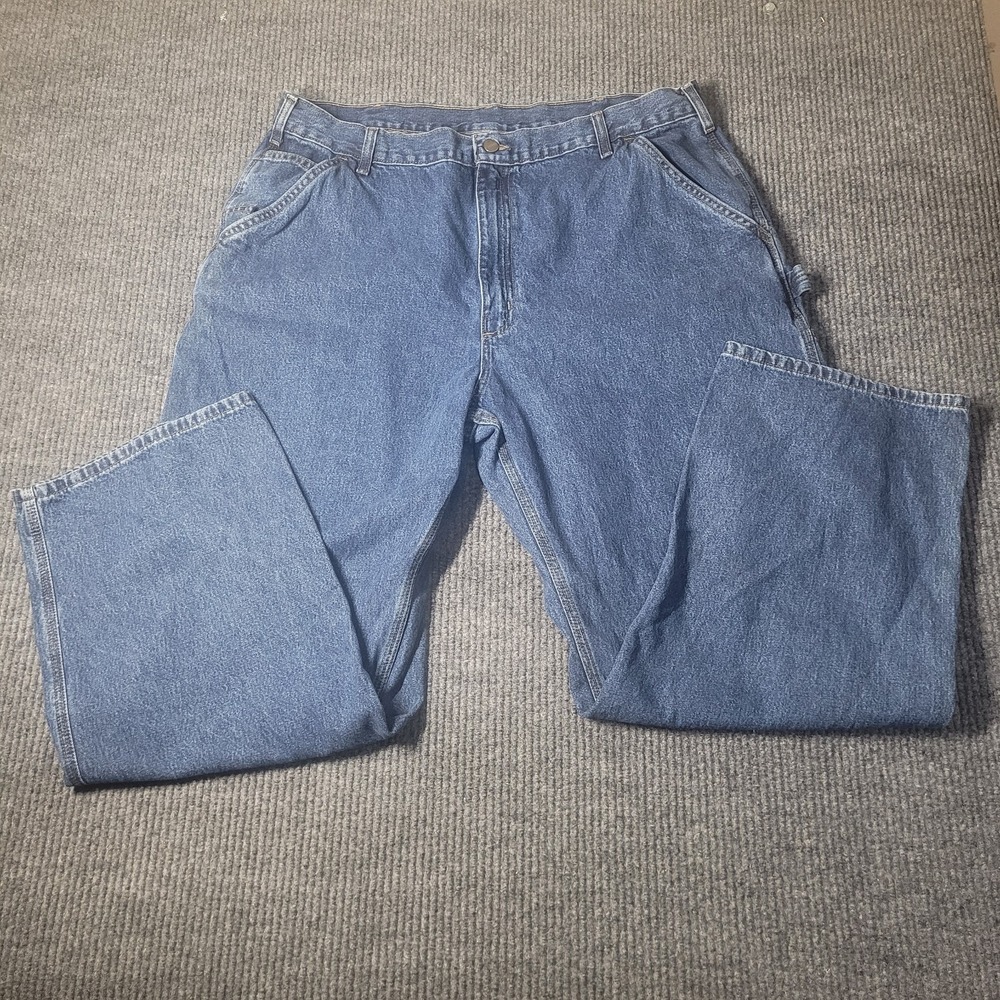 Carhartt Men's Original Dungaree Fit B13-DPS 42x30 Carpenter Jeans Blue Denim